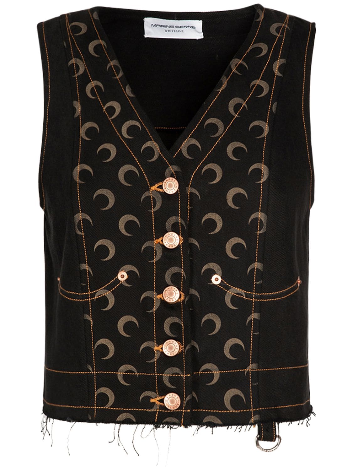 Marine Serre Black Regenerated Denim Vest - NOBLEMARS