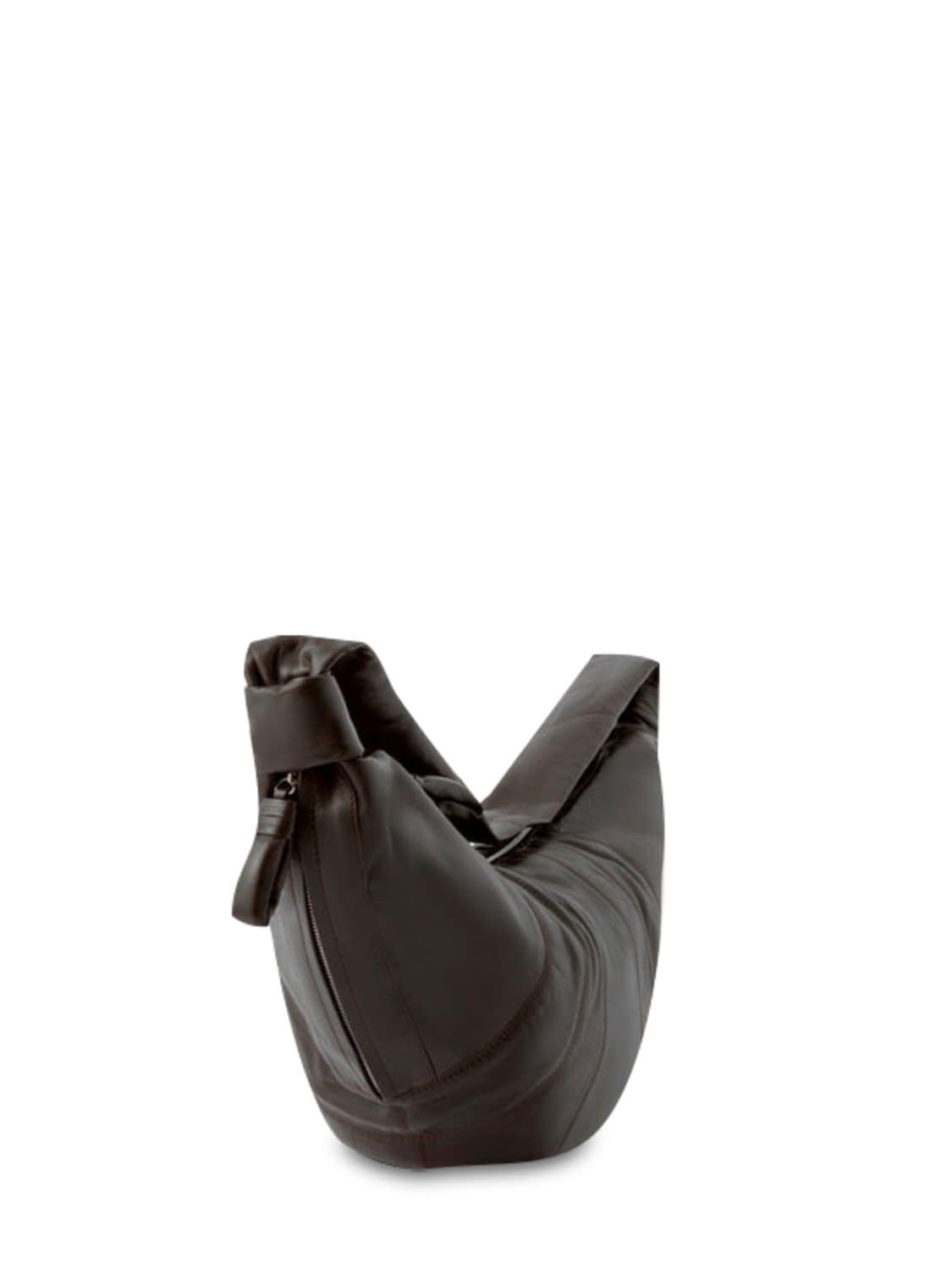 Shop Lemaire Large Croissant Soft Nappa Shoulder Bag In Dark Chocolate