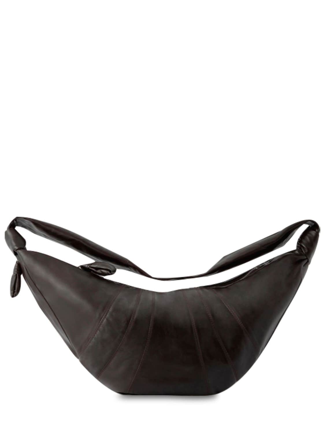 Lemaire Large Croissant Soft Nappa Shoulder Bag In Dark Chocolate