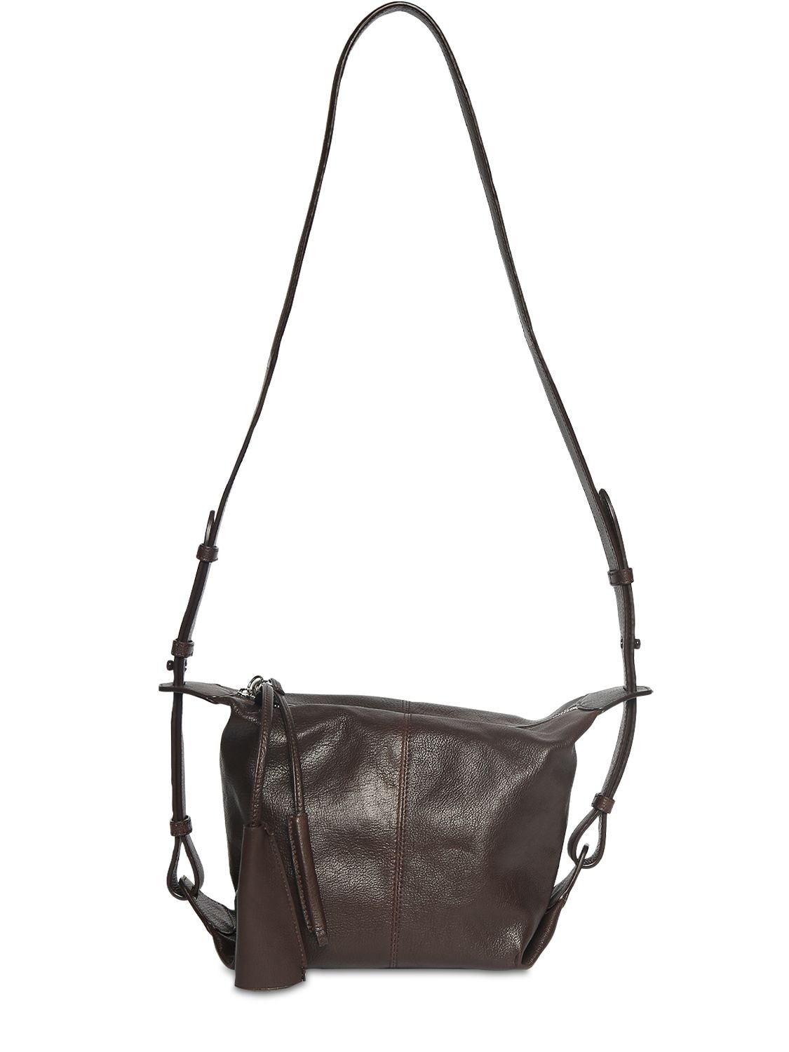 Lemaire 'egg' Leather Shoulder Bag in Black