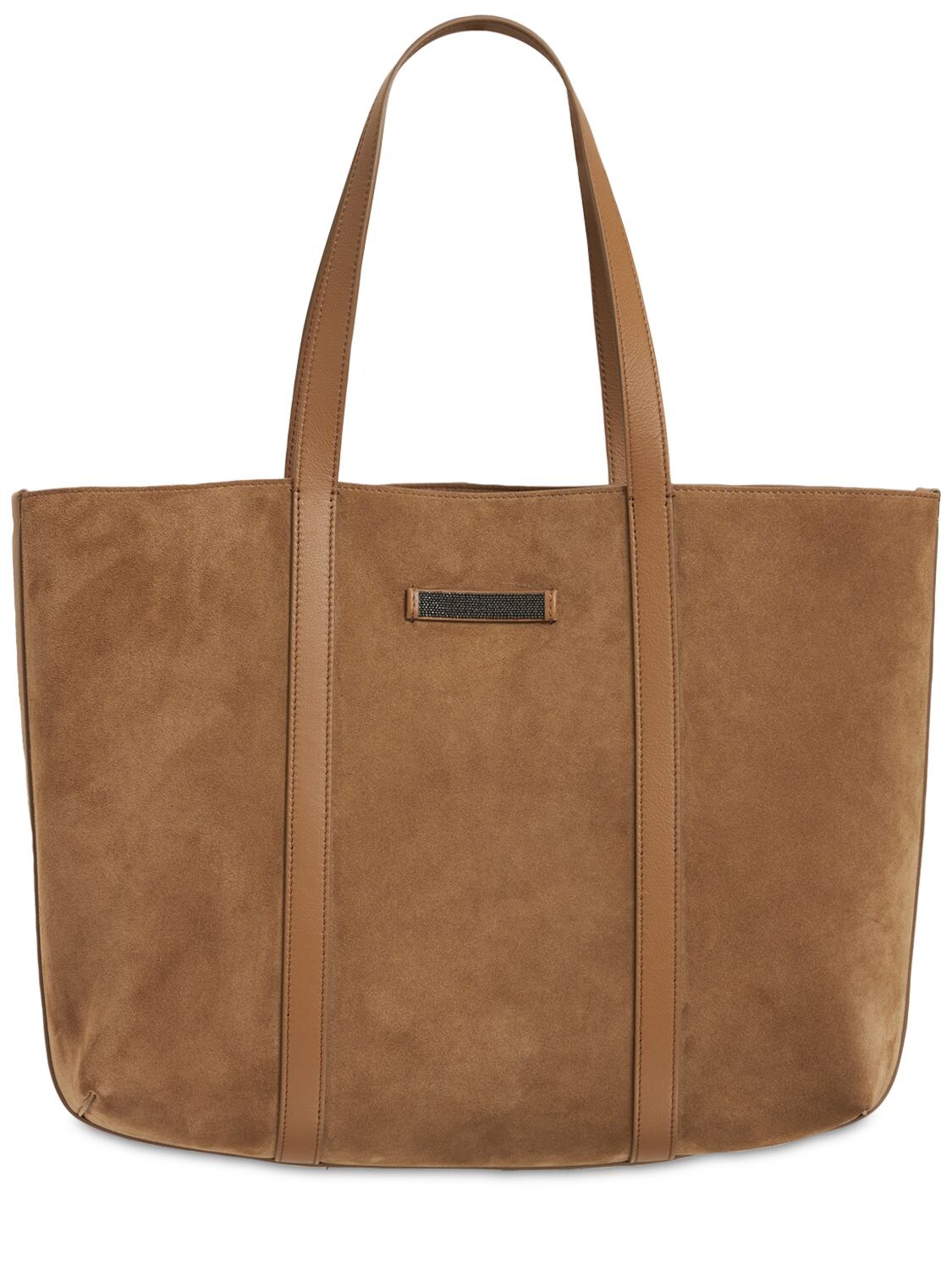 Reversible Suede Leather Tote Bag
