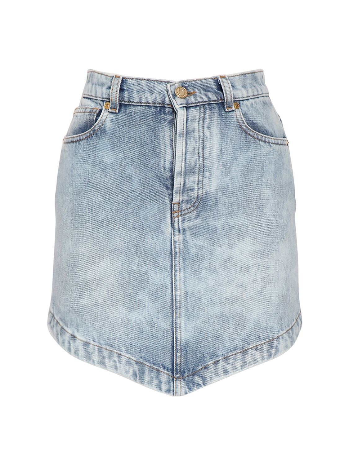 ALEXANDRE VAUTHIER COTTON DENIM MINI SKIRT