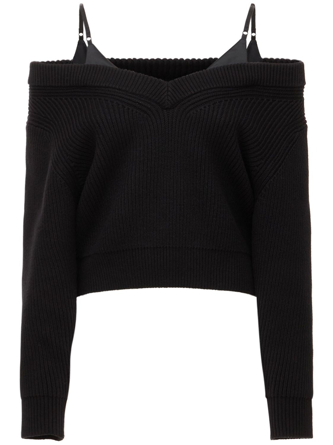 ALEXANDER WANG Cotton Blend Sweater W/ Satin Camisole