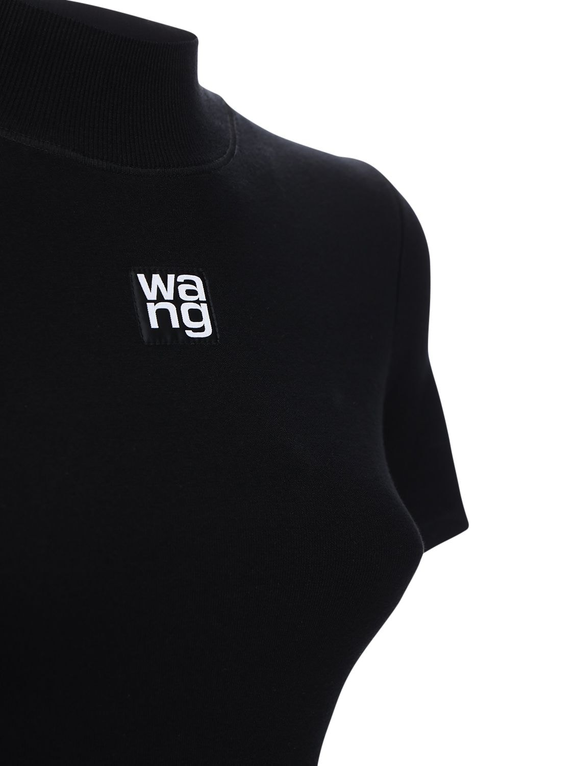 Shop Alexander Wang Logo Stretch Jersey Mini Dress In Black