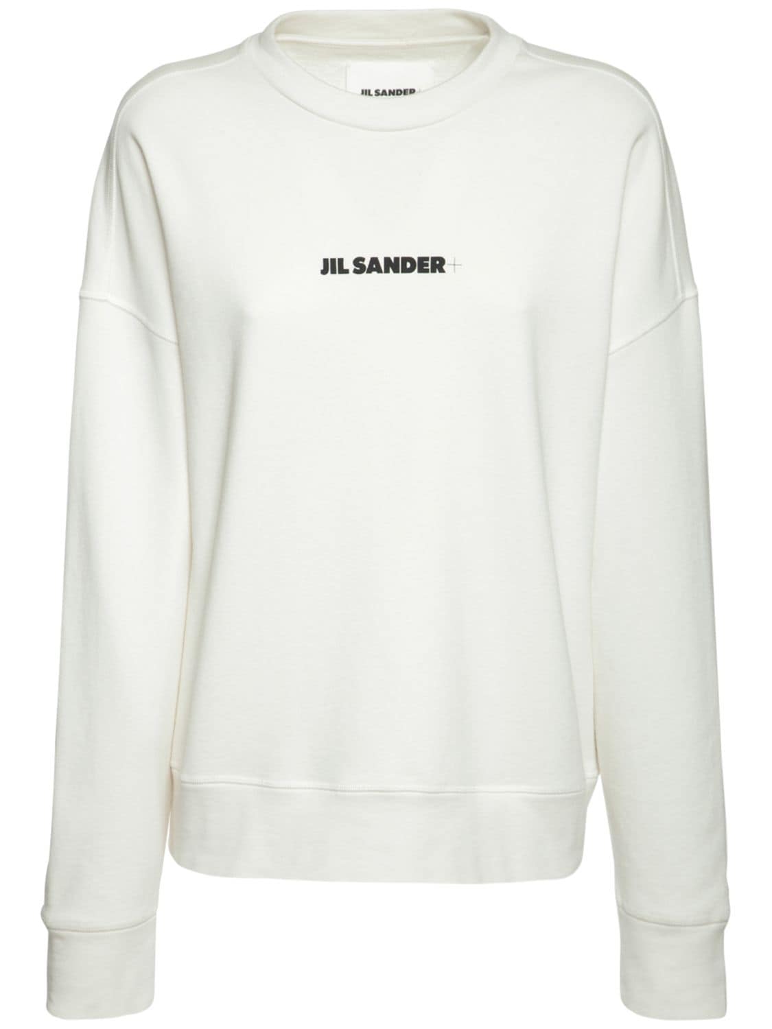 Jil Sander - Logo cotton sweatshirt - White | Luisaviaroma