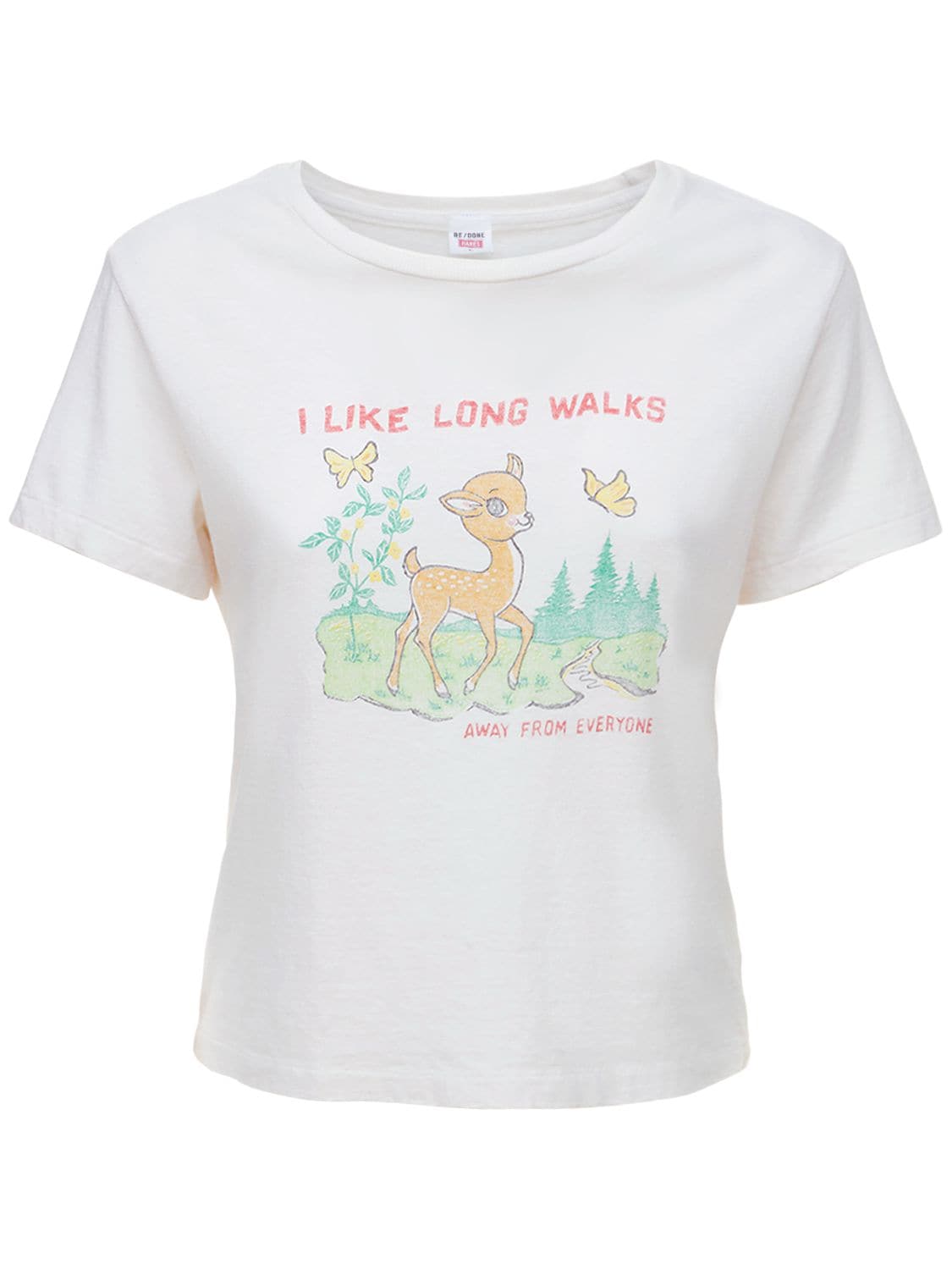 RE/DONE BAMBI PRINTED COTTON JERSEY T-SHIRT