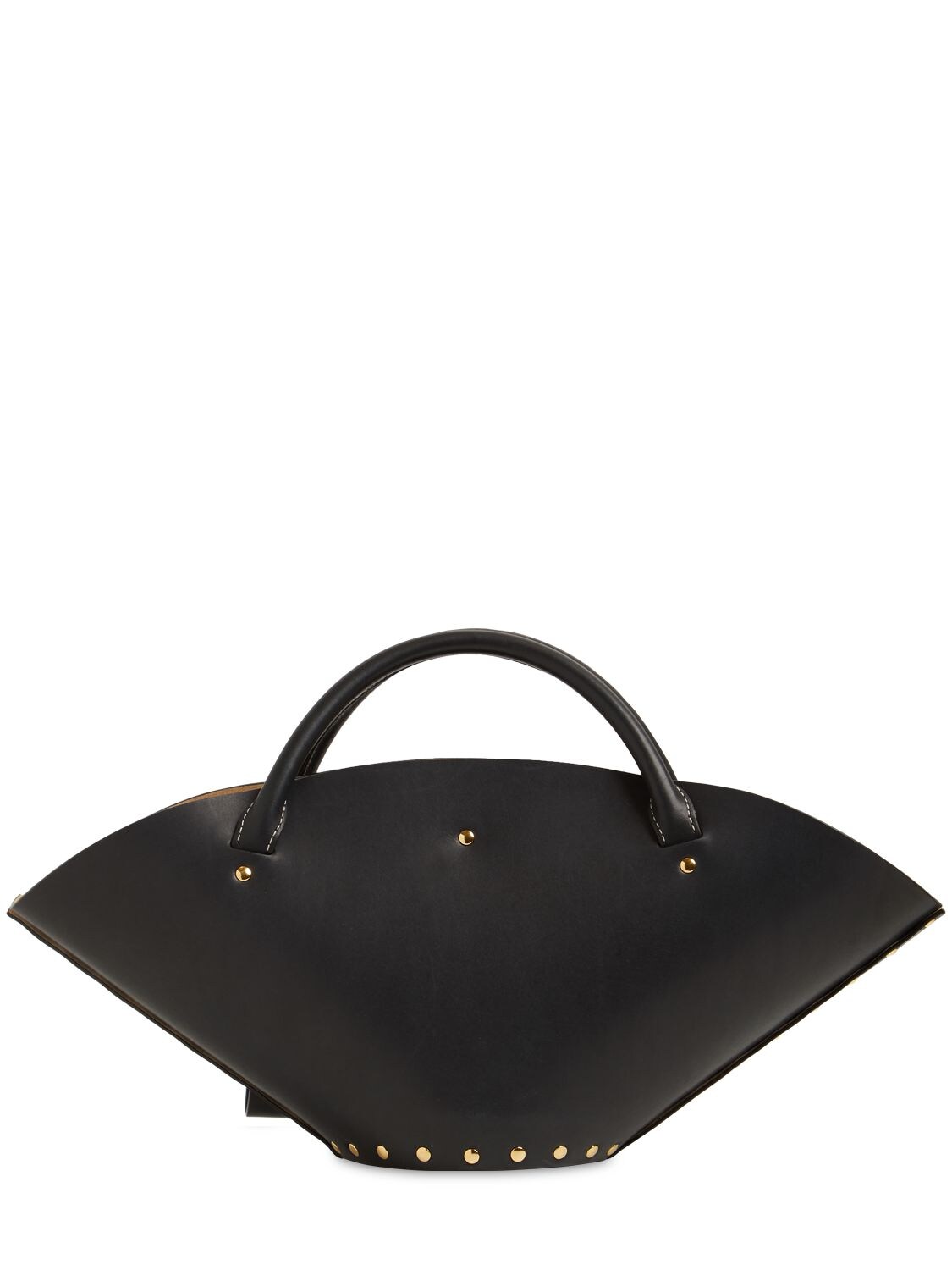 Jil Sander Black Sombrero Small Leather Top Handle Bag In Grey