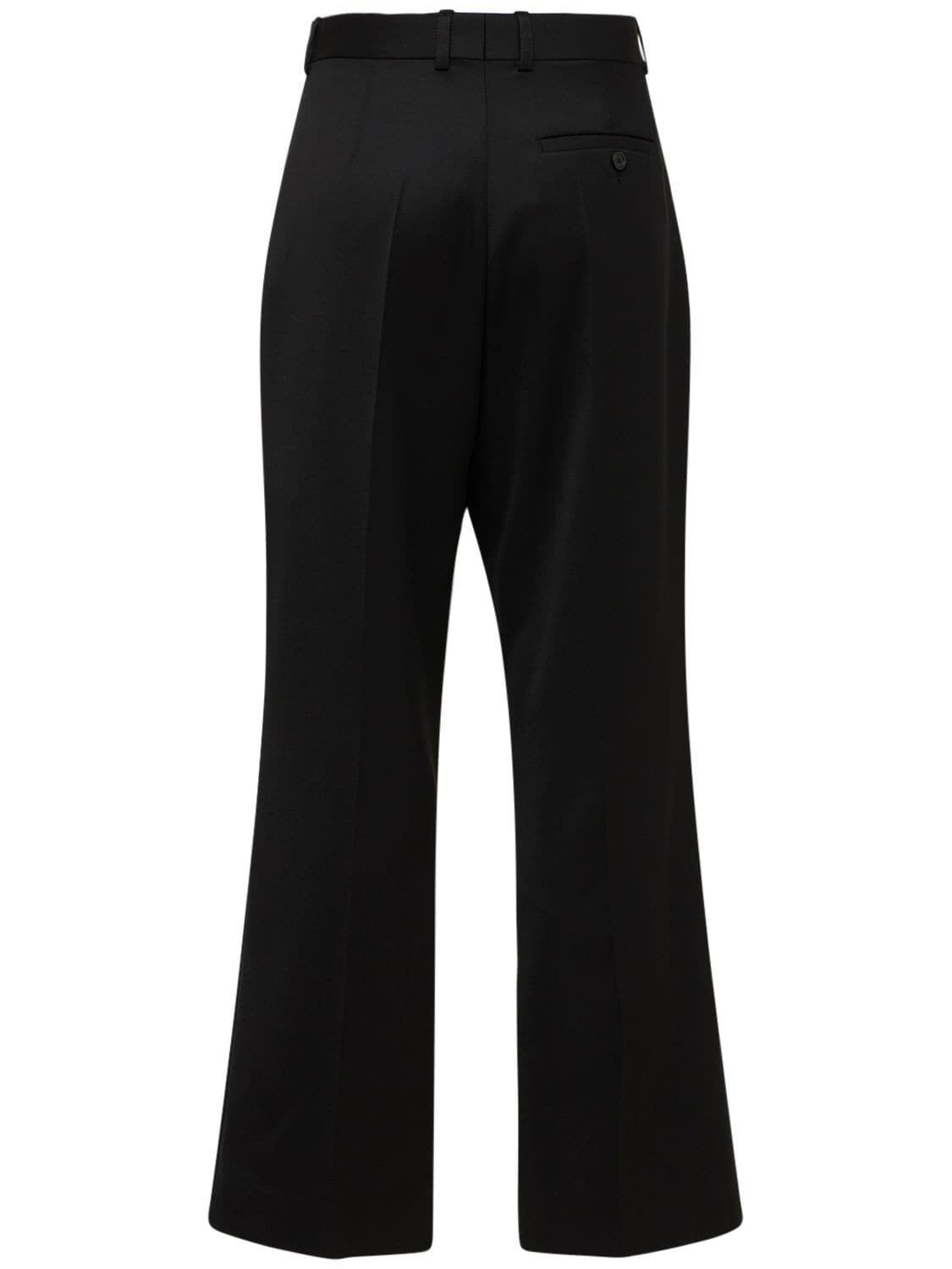 Shop Balenciaga Cropped Wool Pants In Чёрный
