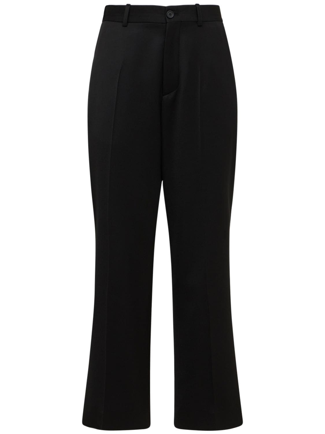 Balenciaga Cropped Wool Trousers In Чёрный