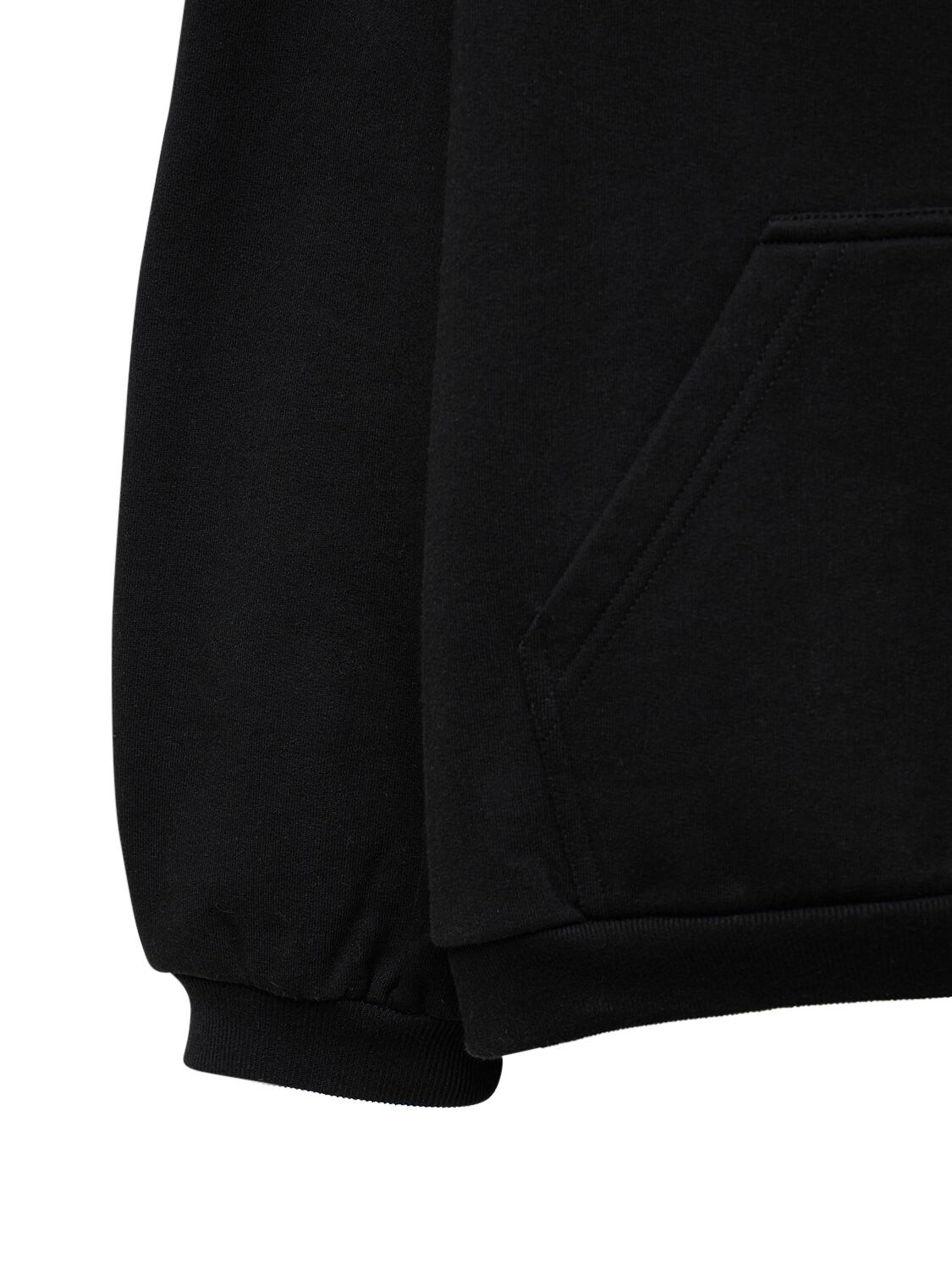 Shop Balenciaga Small Fit Cotton Hoodie In Black