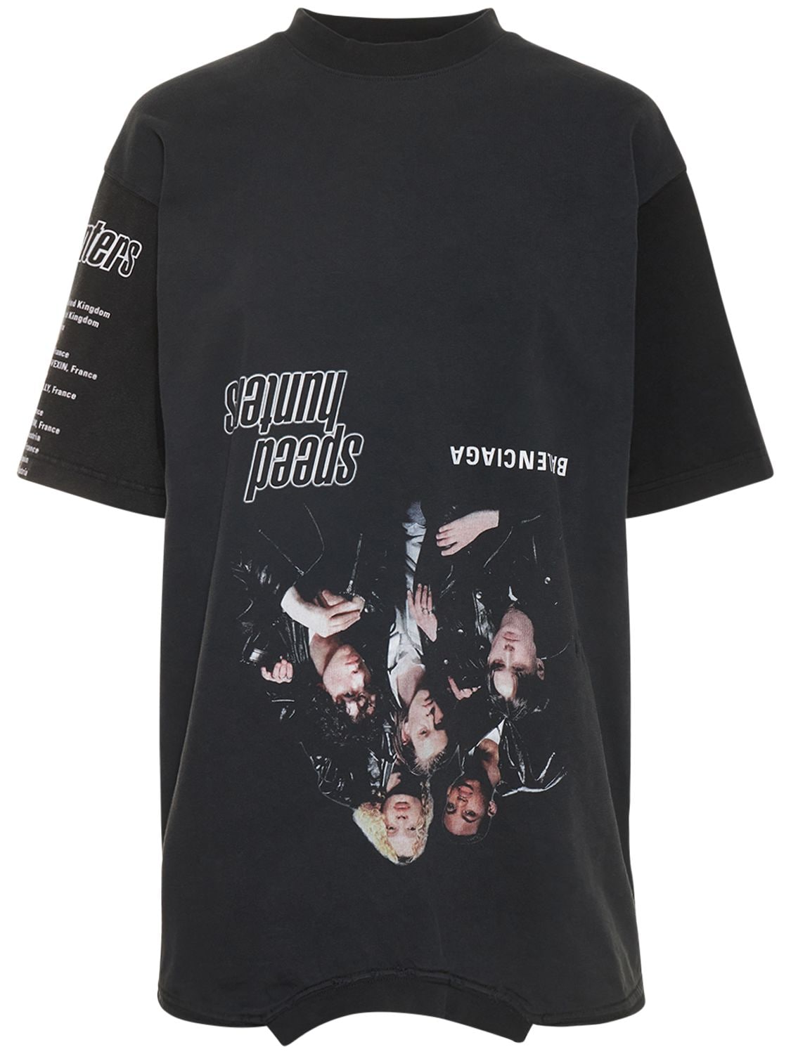 Upside Down Deconstructed T-shirt In Mix Of Black W