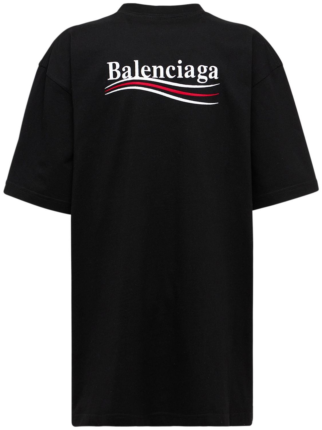 Shop Balenciaga Political Campaign Cotton T-shirt In Black