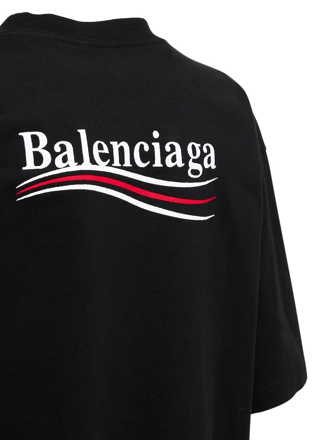 Shop Balenciaga Political Campaign Cotton T-shirt In Black