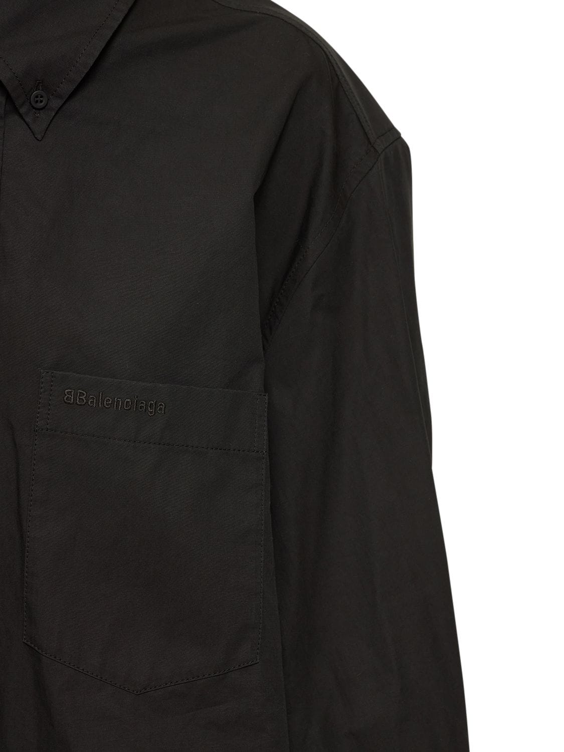 Shop Balenciaga Twisted Swing Poplin Shirt In Чёрный
