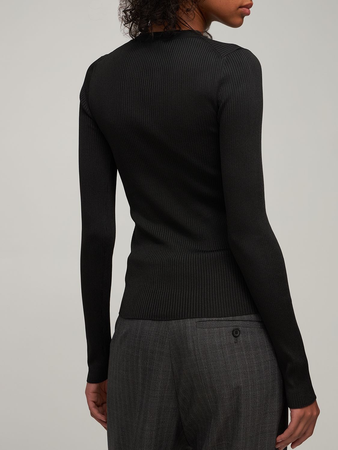 Shop Balenciaga Knitted Top In Чёрный