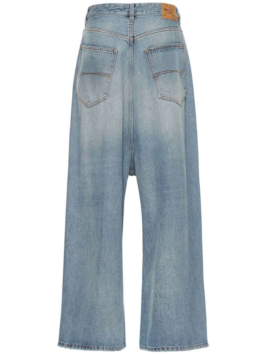 Shop Balenciaga Low-crotch Vintage Denim Jeans In Голубой