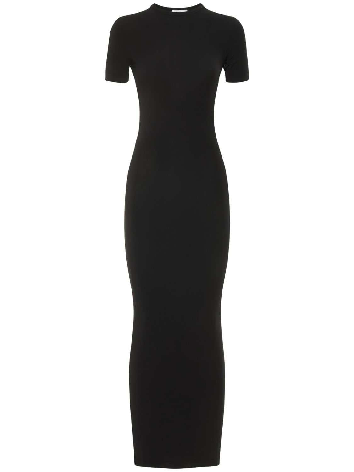 Balenciaga Short-sleeved Jersey T-shirt Dress In Black