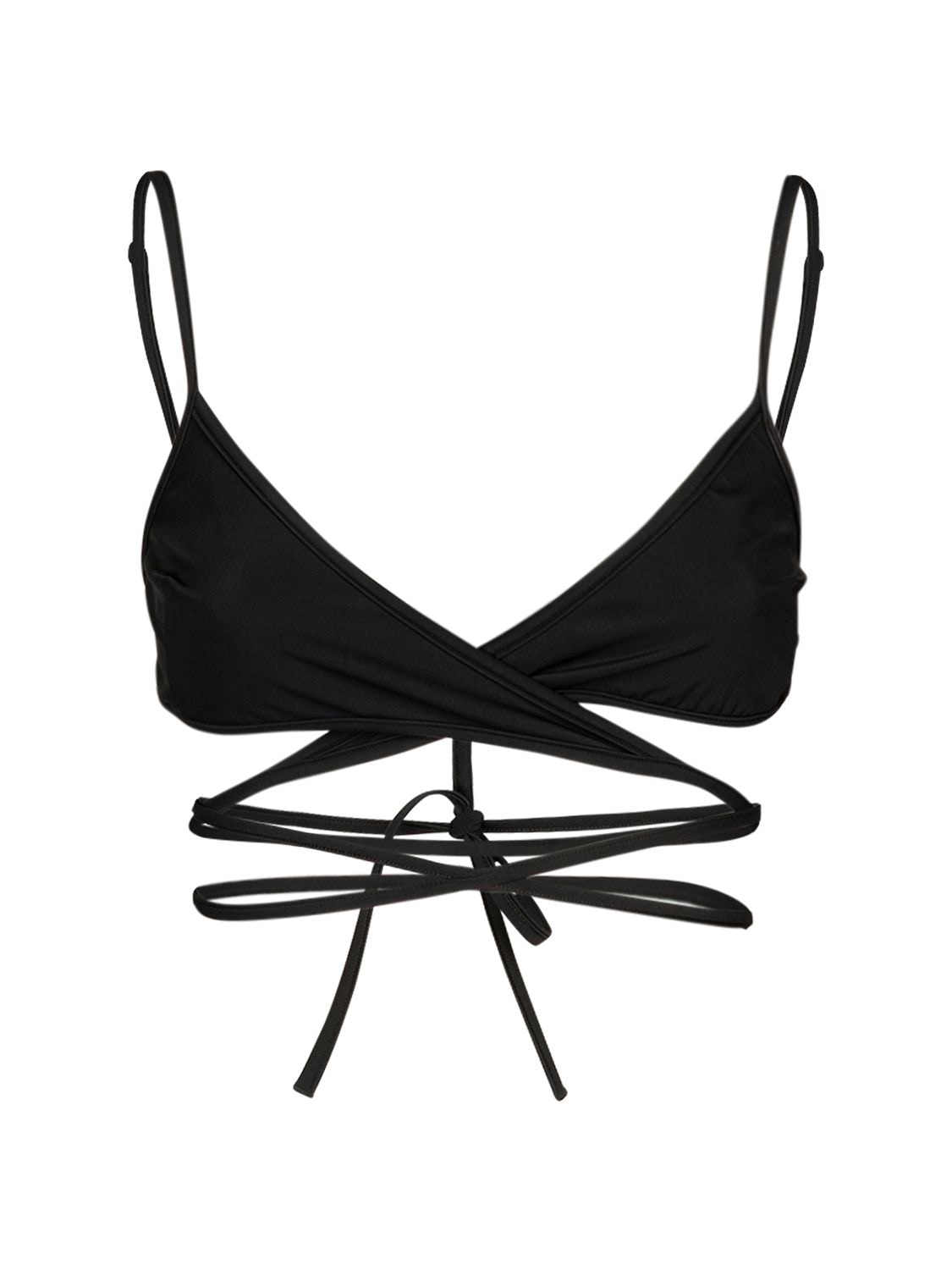 Balenciaga Wraparound Nylon Bikini In Black