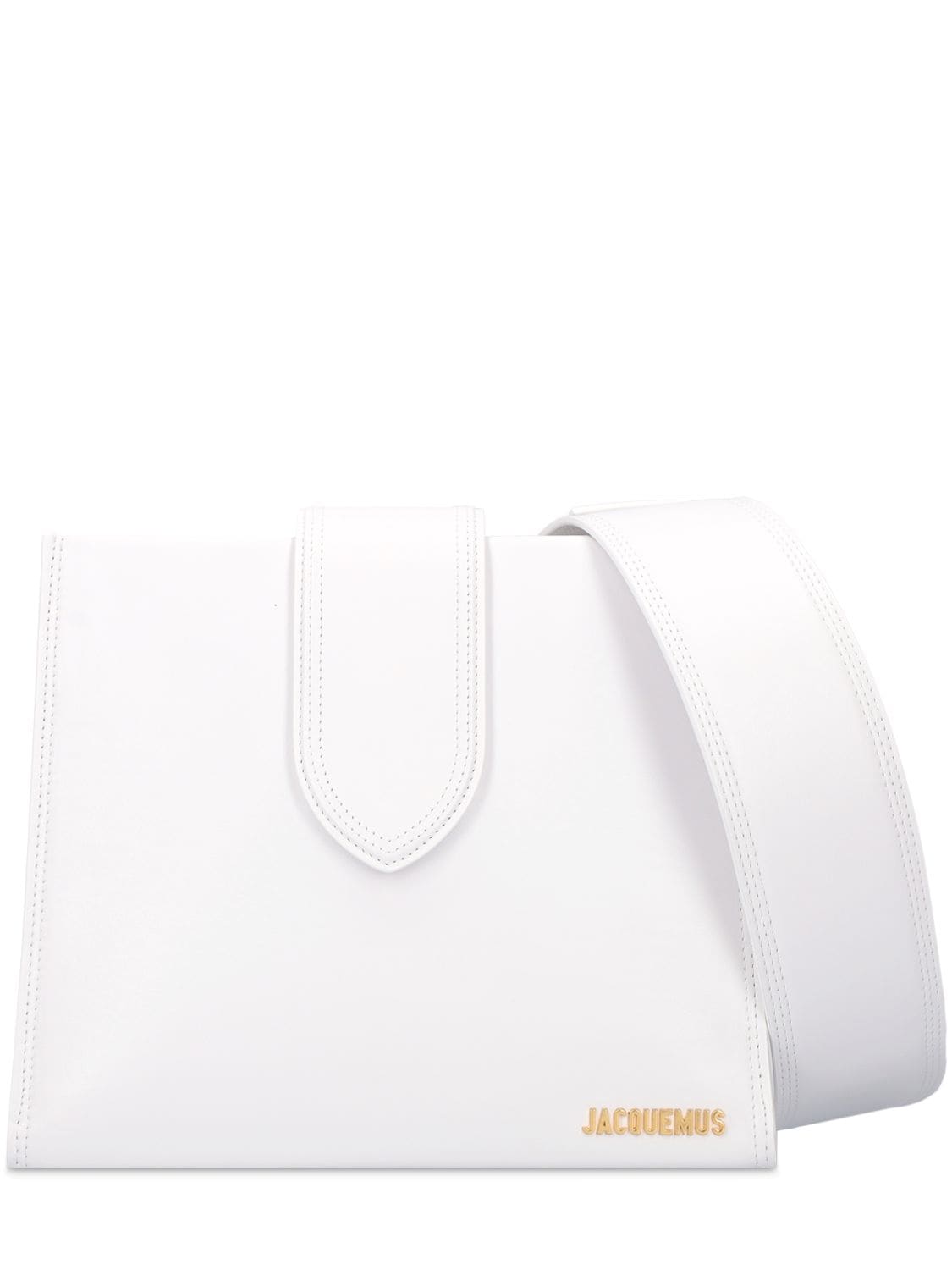 Jacquemus Le Bambino 24 Leather Shoulder Bag In White