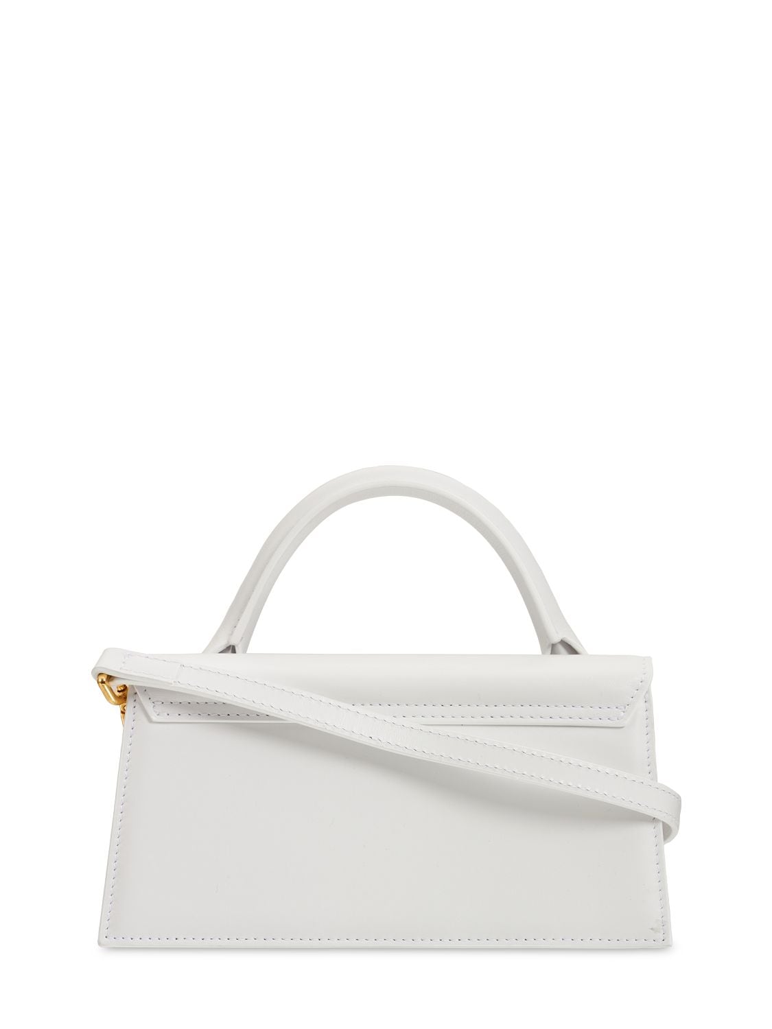 Shop Jacquemus Le Chiquito Long Leather Top Handle Bag In Белый