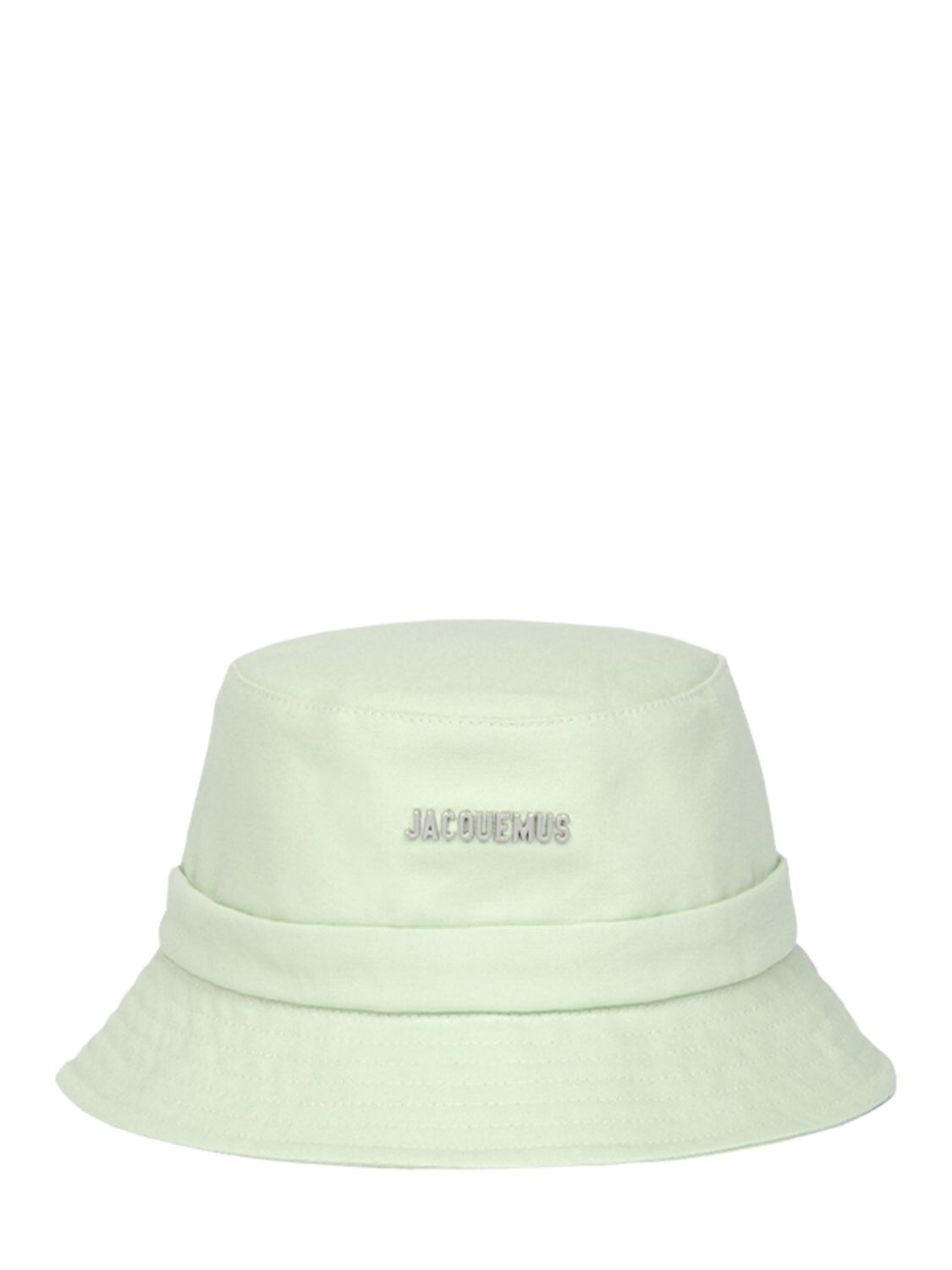 Jacquemus Le Bob Gadjo Cotton Logo Bucket Hat In Светло-зелёный