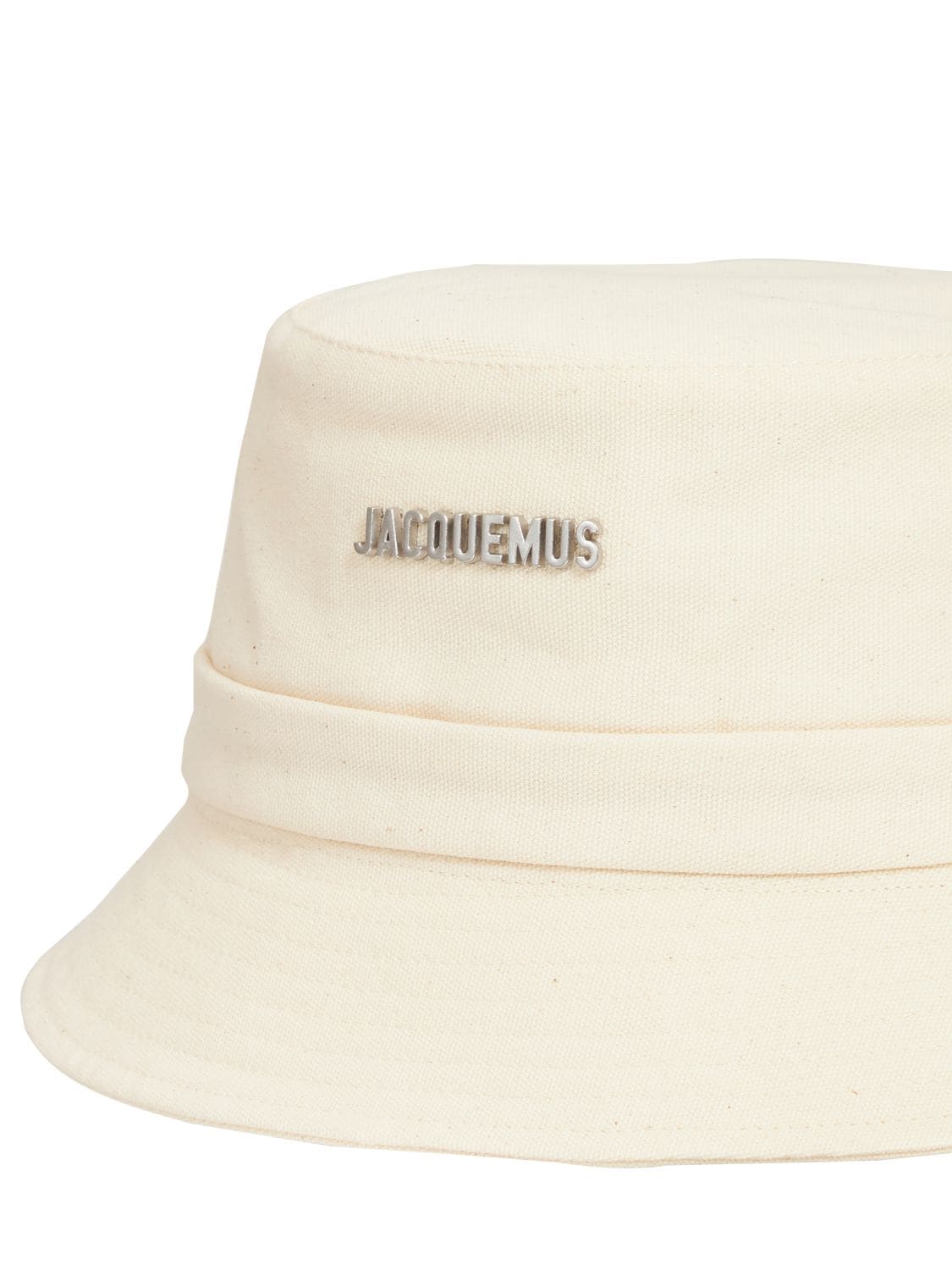 Shop Jacquemus Le Bob Gadjo Cotton Logo Bucket Hat In Off-white