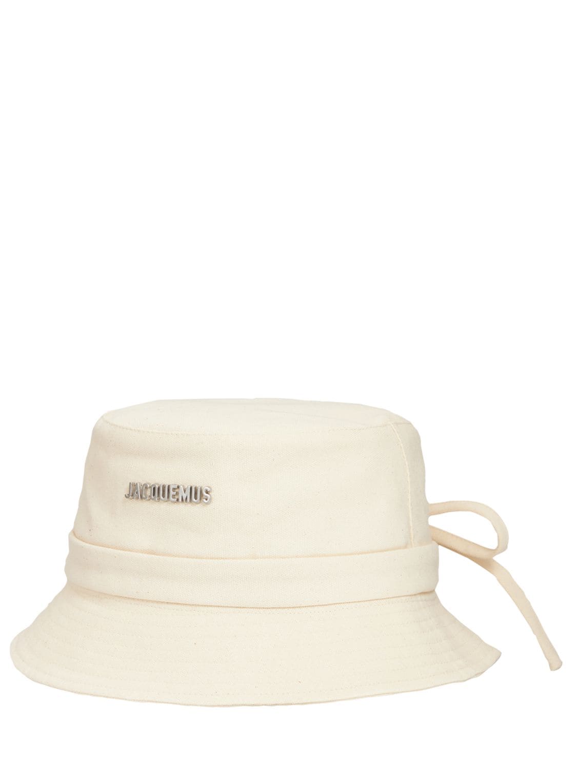 Shop Jacquemus Le Bob Gadjo Cotton Logo Bucket Hat In Off-white