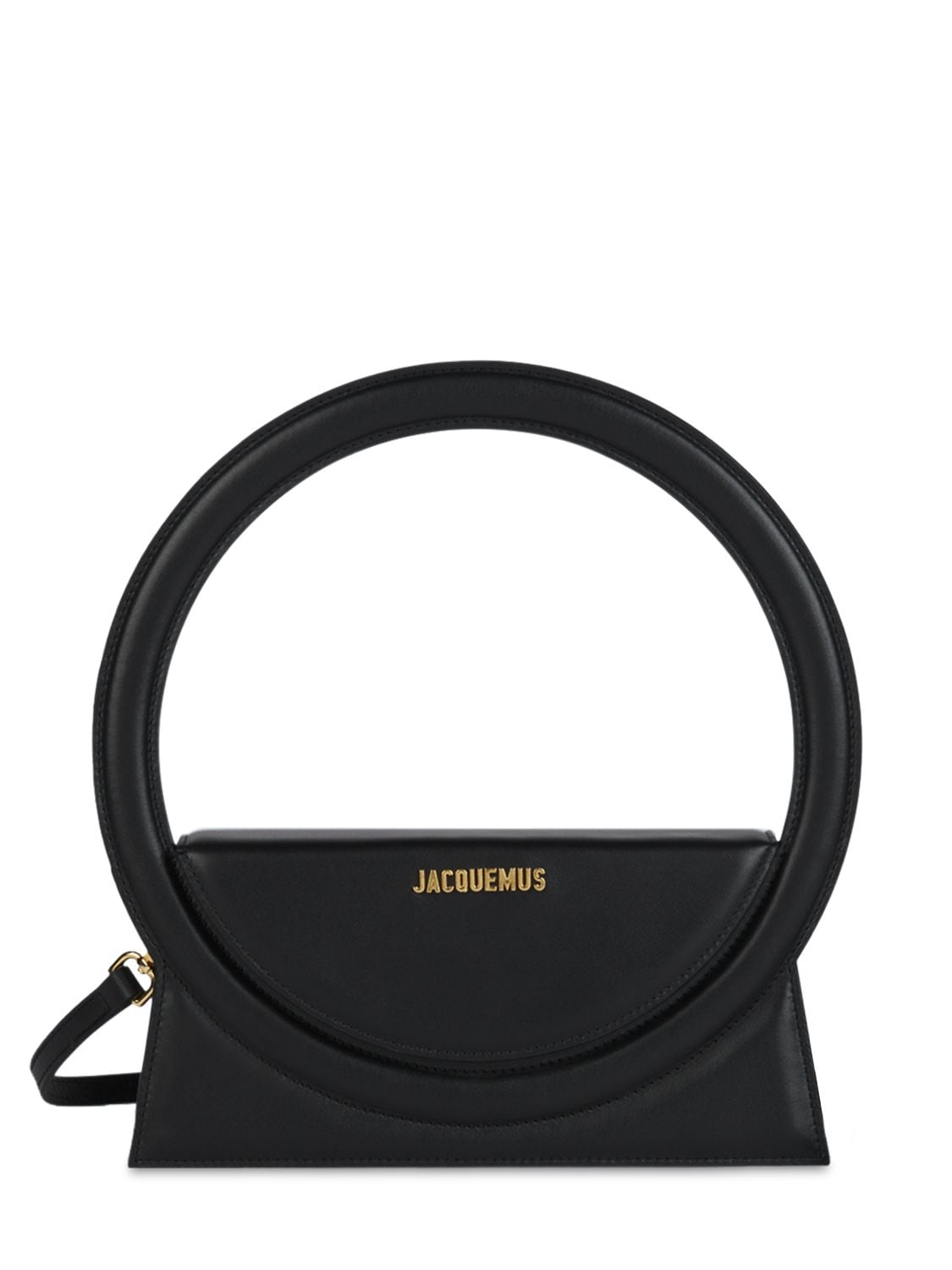 Jacquemus Le Sac Round Leather Top Handle Bag In Чёрный