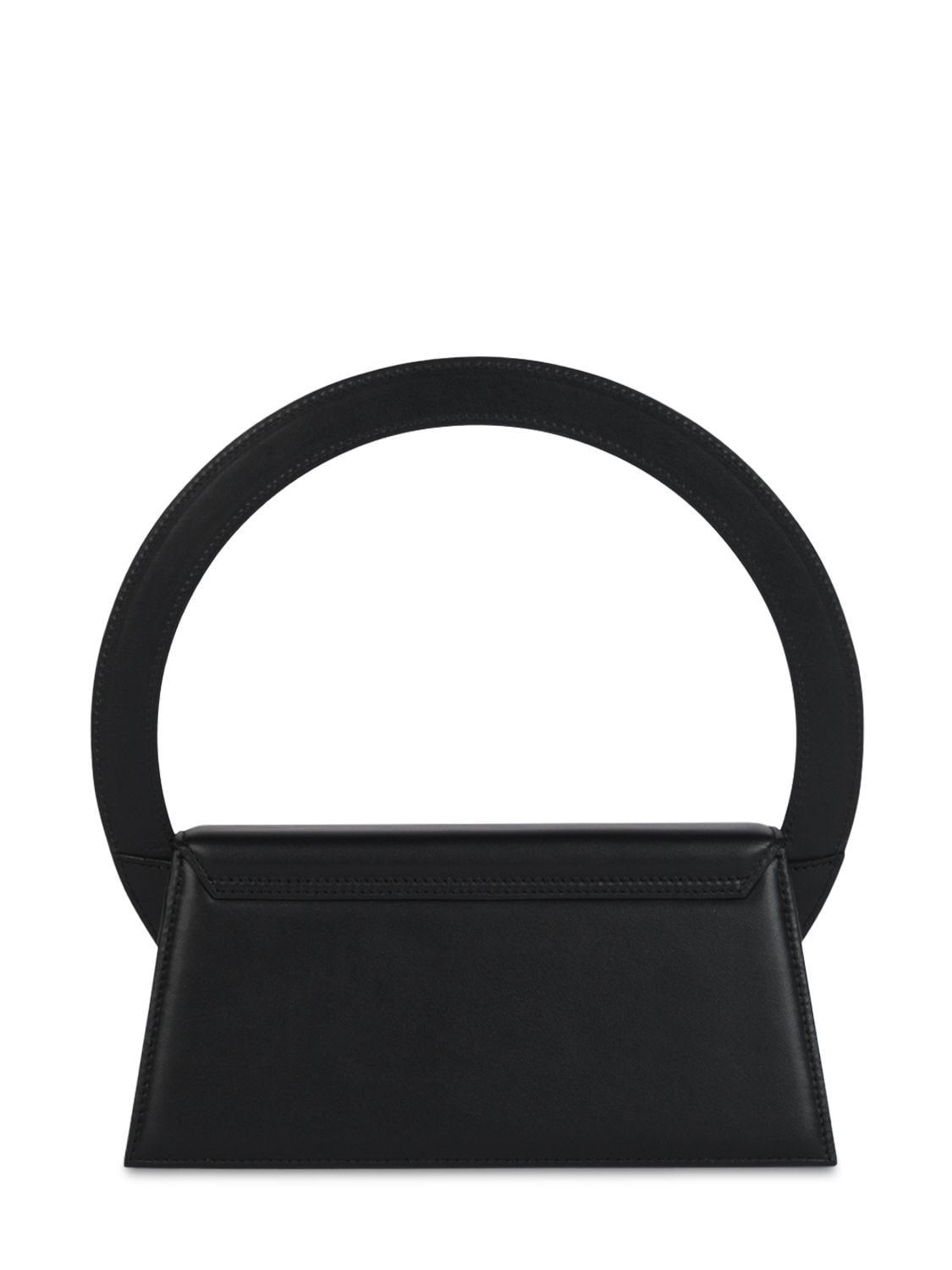 Shop Jacquemus Le Sac Round Leather Top Handle Bag In Чёрный