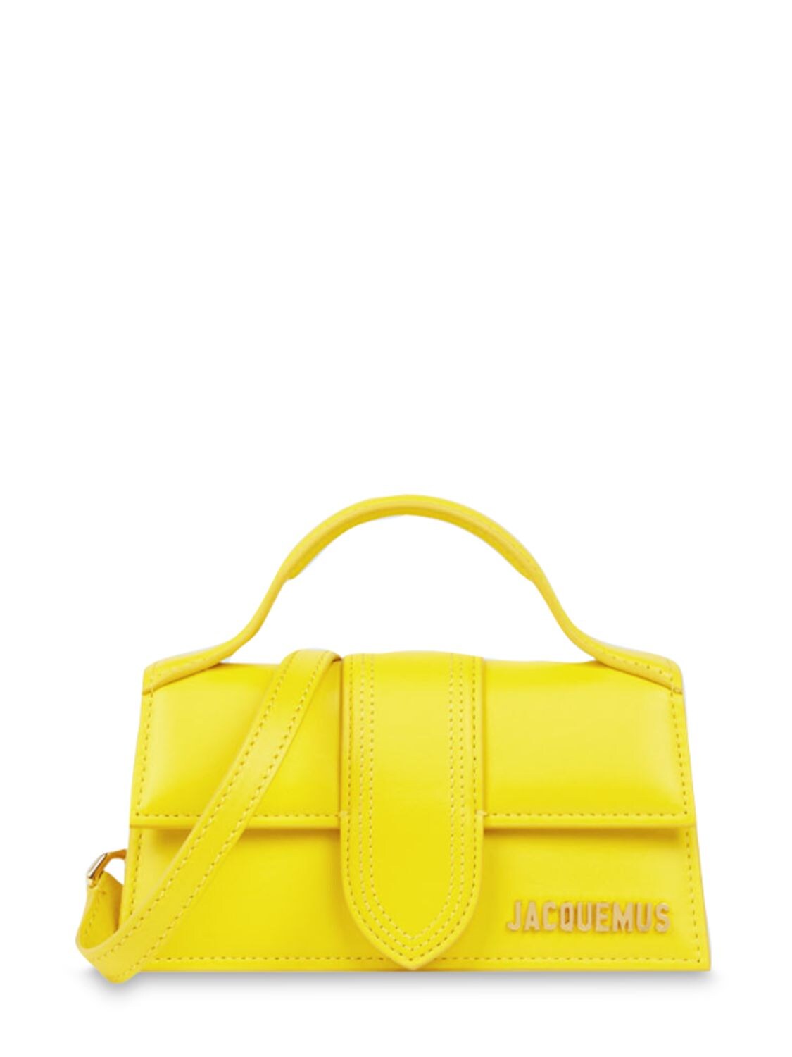 Jacquemus Suede Le Bambinou Top-handle Bag In Yellow