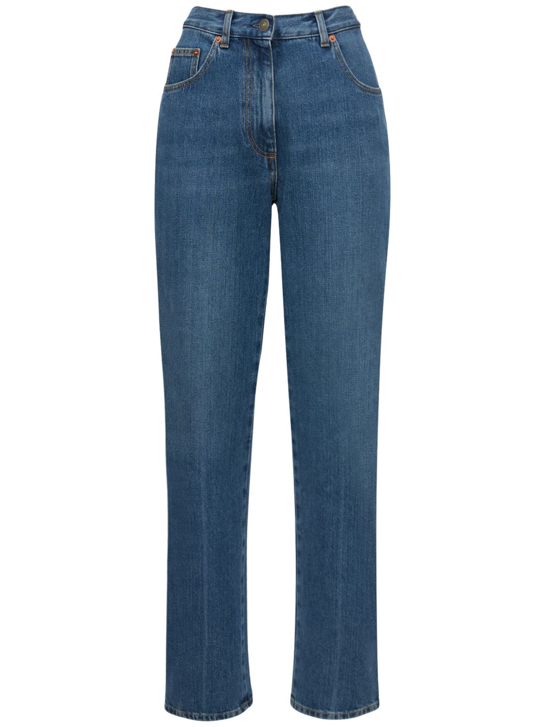 Gucci Denim Eco Bleached Straight Jeans In Blue,mix