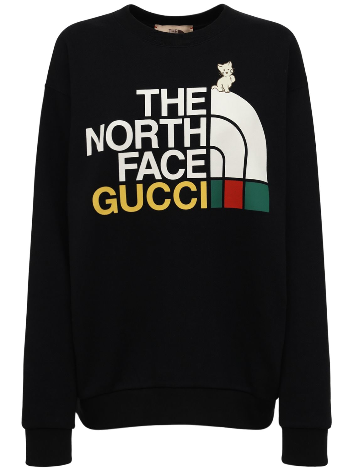 Gucci Black The North Face Edition Cat Sweatshirt In Black,multi