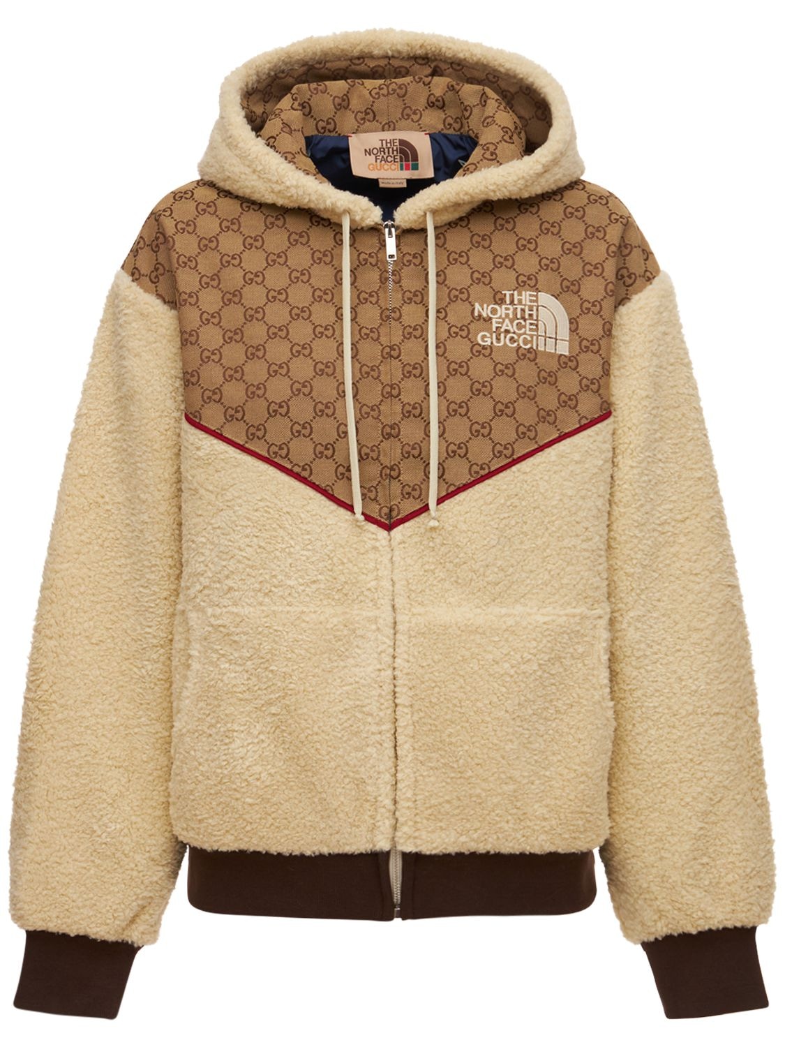 gucci x the north face gg canvas shearling jacket