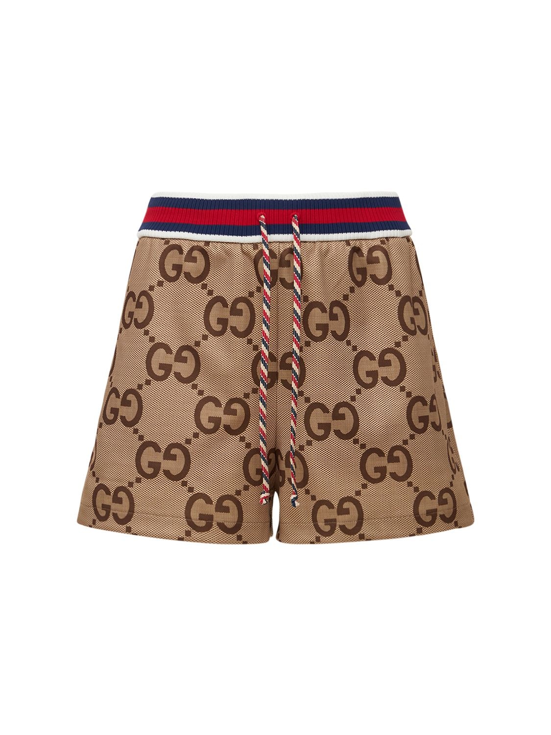 Gucci Lunar New Year Jumbo Gg Jersey Shorts In Camel,ebon | ModeSens