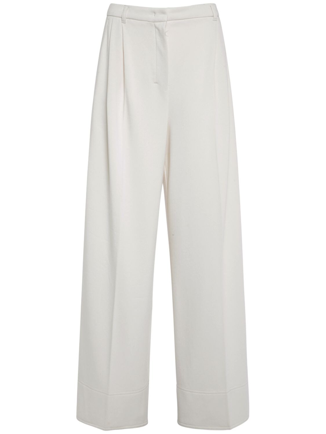 'S MAX MARA MAREMMA COTTON BLEND WIDE PLEATED PANTS