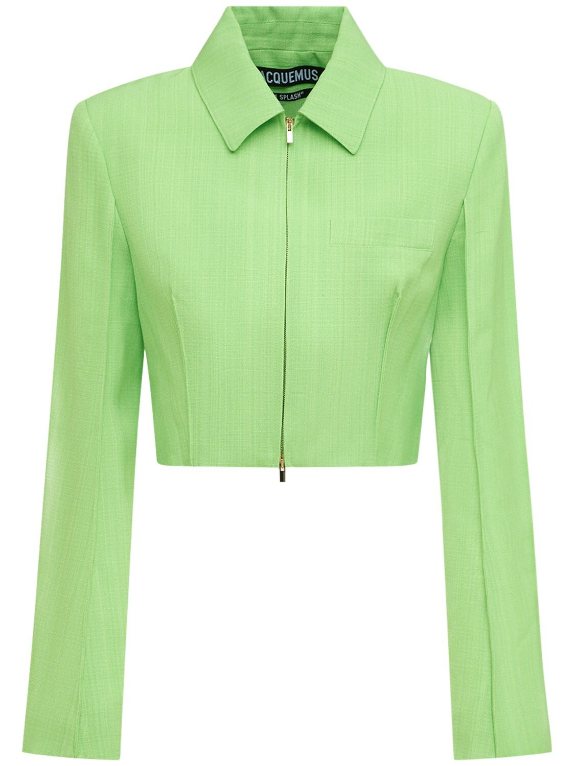 Jacquemus La Veste Limao Cropped Jacket In Green