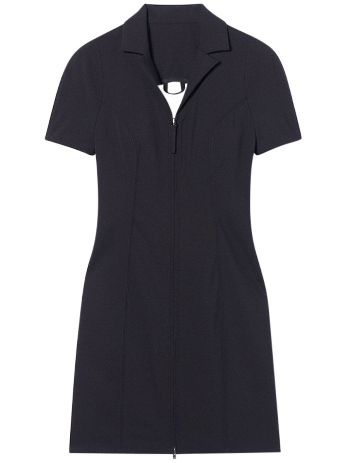 Jacquemus La Robe Tangelo Stretch Wool Mini Dress In 블랙