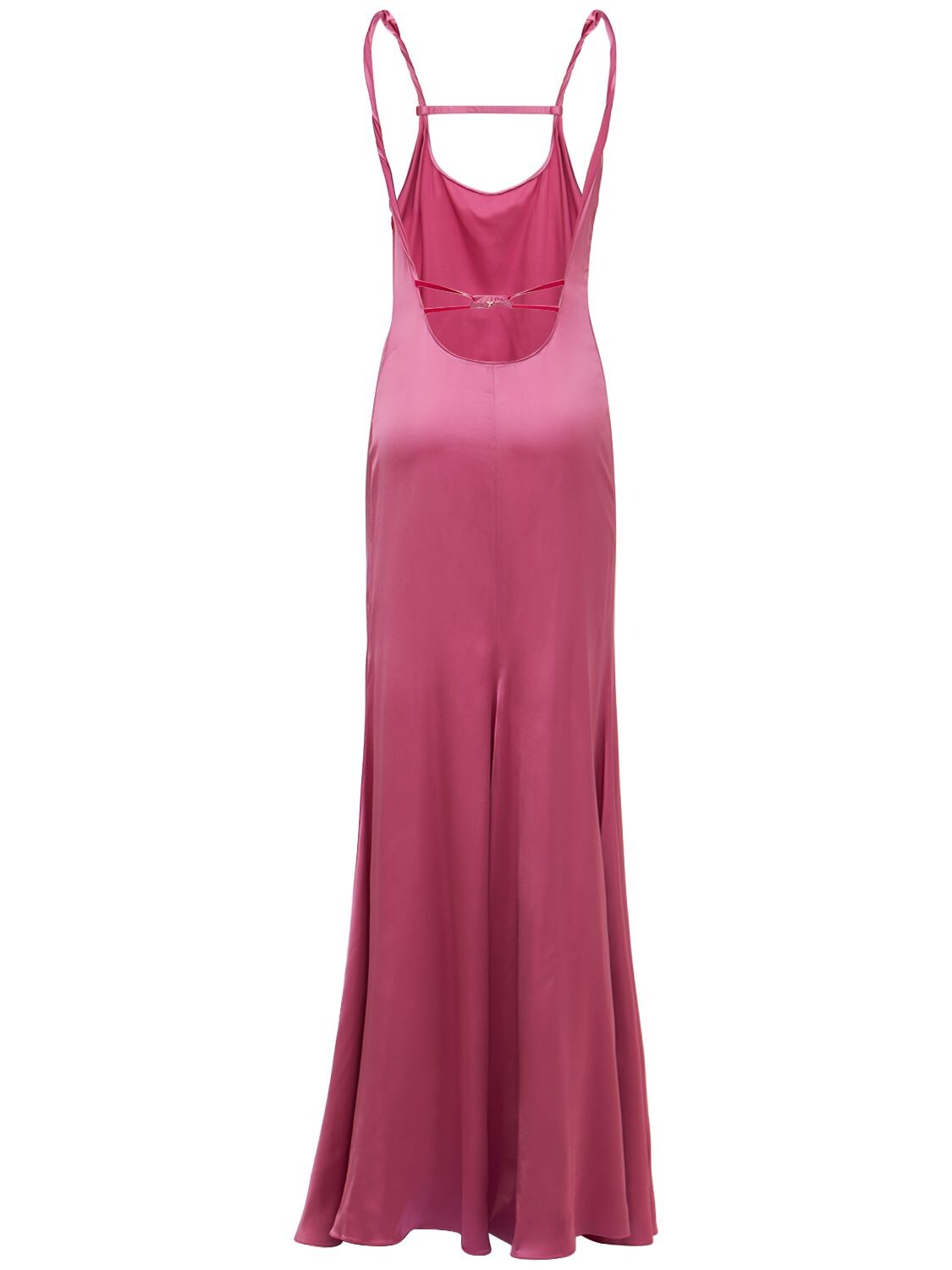 JACQUEMUS LA ROBE MENTALO VISCOSE SATIN LONG DRESS 