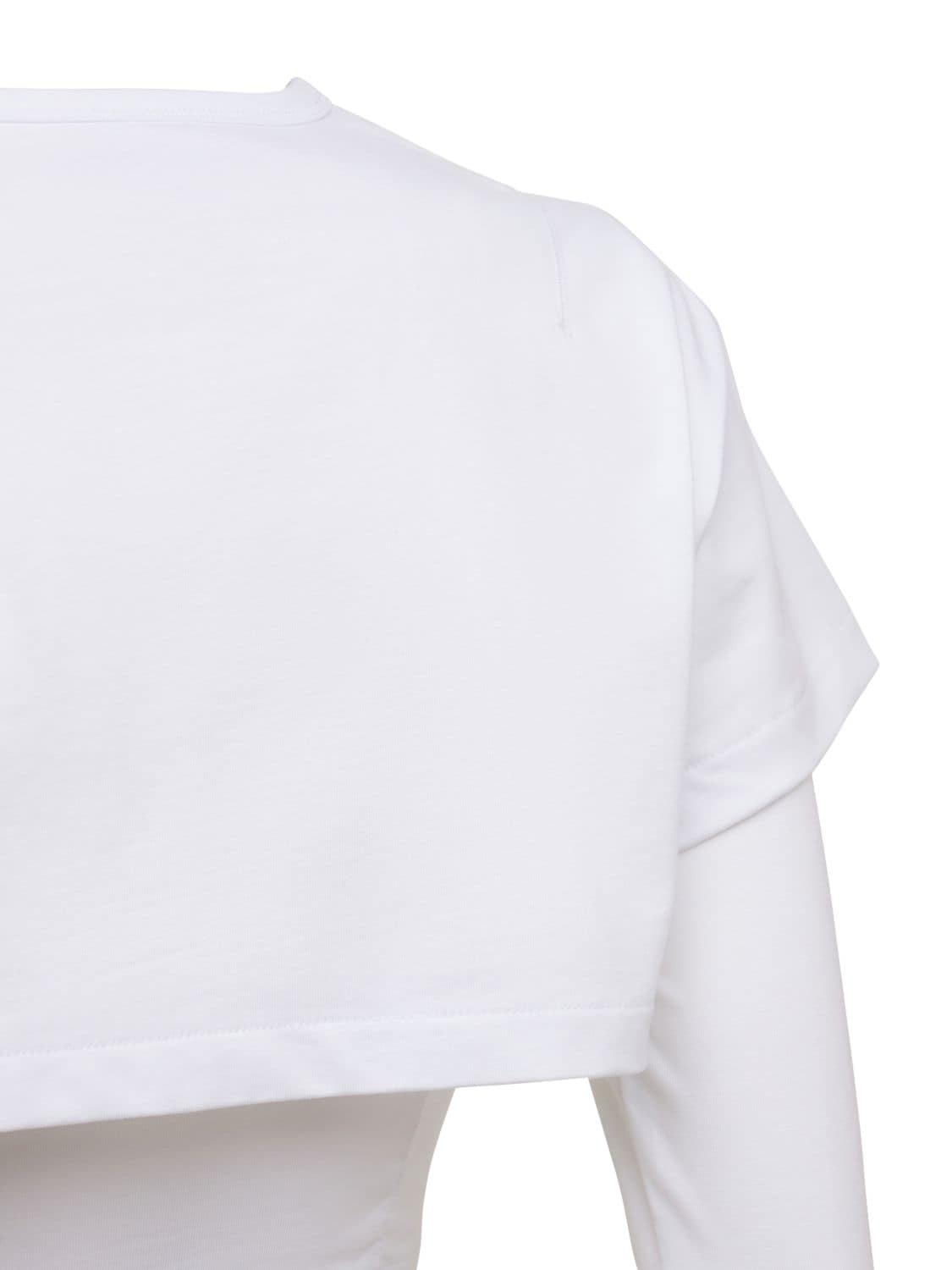 Shop Jacquemus Le Double T-shirt Cotton Jersey T-shirt In White