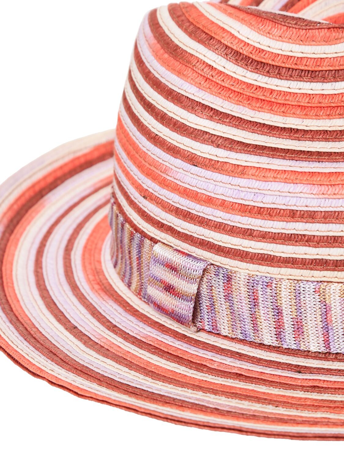 Womens Hats Missoni Hats Pink Missoni Striped Panama Hat in Red 