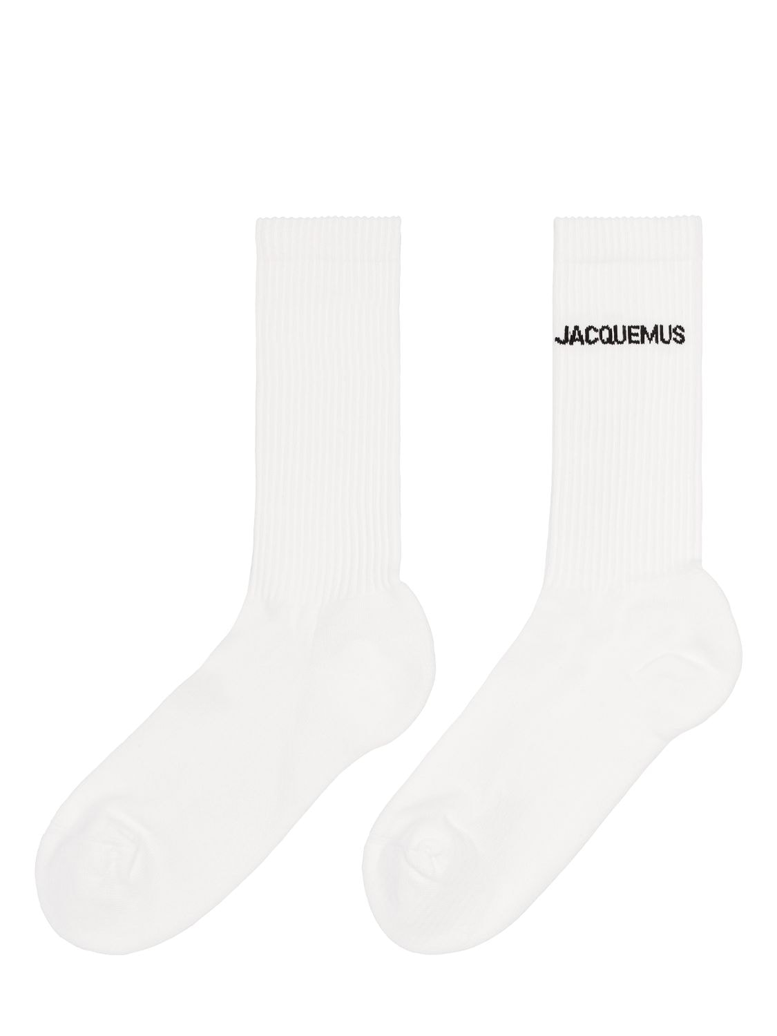 Shop Jacquemus Les Chaussettes Cotton Blend Socks In White