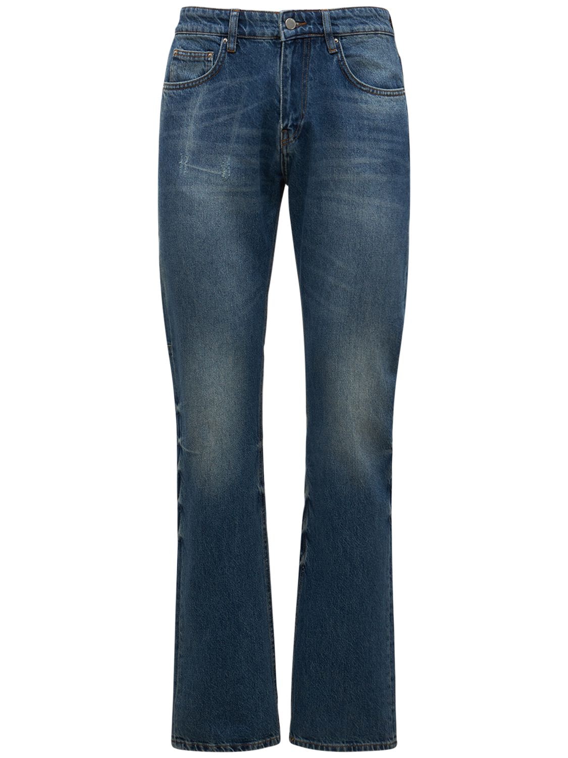 Flaneur Homme - Aged indigo straight denim jeans - | Luisaviaroma