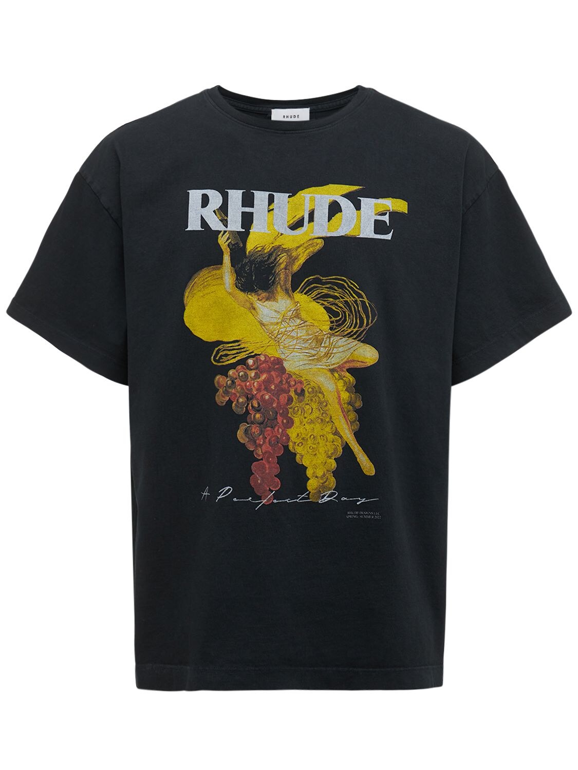 RHUDE A PERFECT DAY PRINTED COTTON T-SHIRT