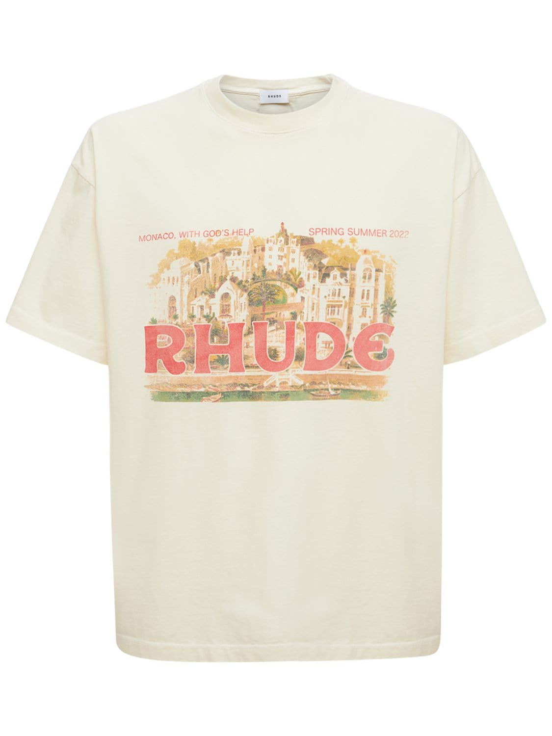 Rhude - City printed cotton t-shirt - White | Luisaviaroma