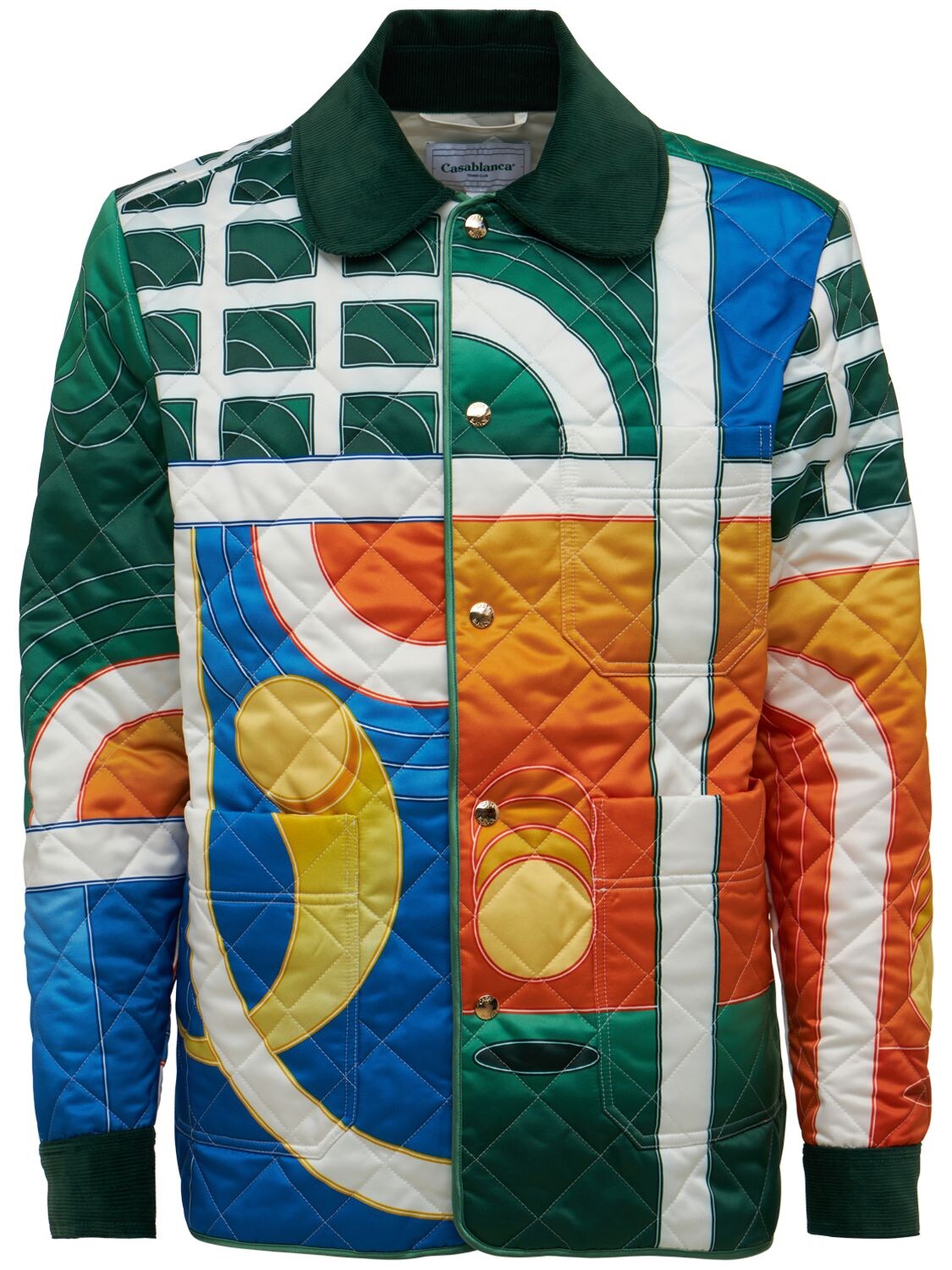 CASABLANCA REVE DE TENNIS PRINT QUILTED JACKET