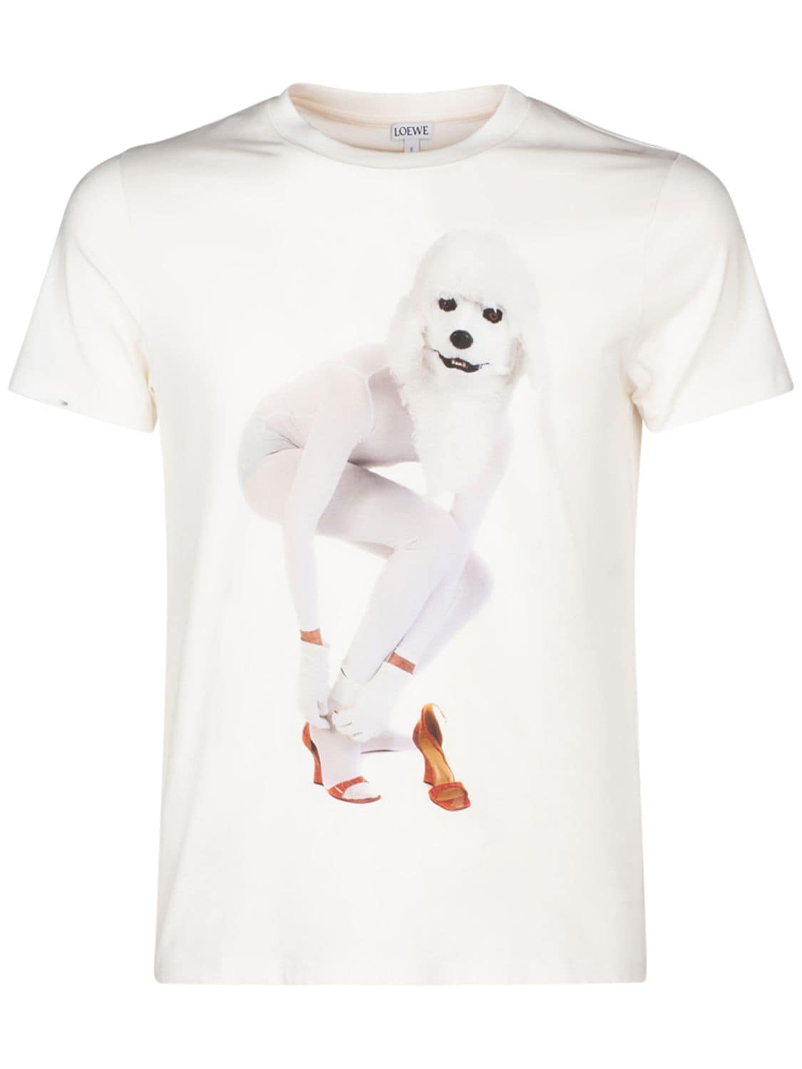 Dog Print Skinny Fit Cotton T-shirt