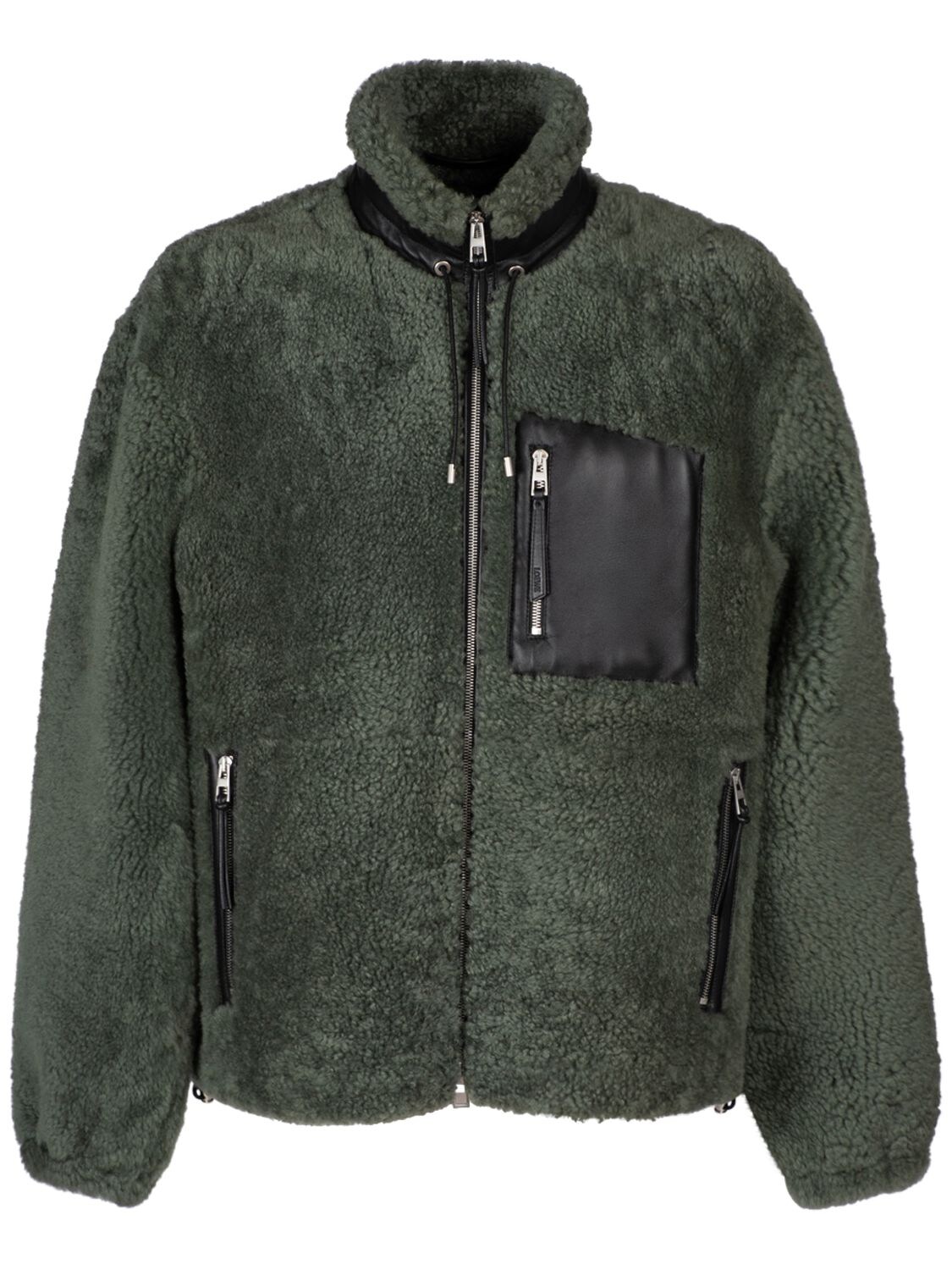 Shearling Jacket W/ Leather Pocket