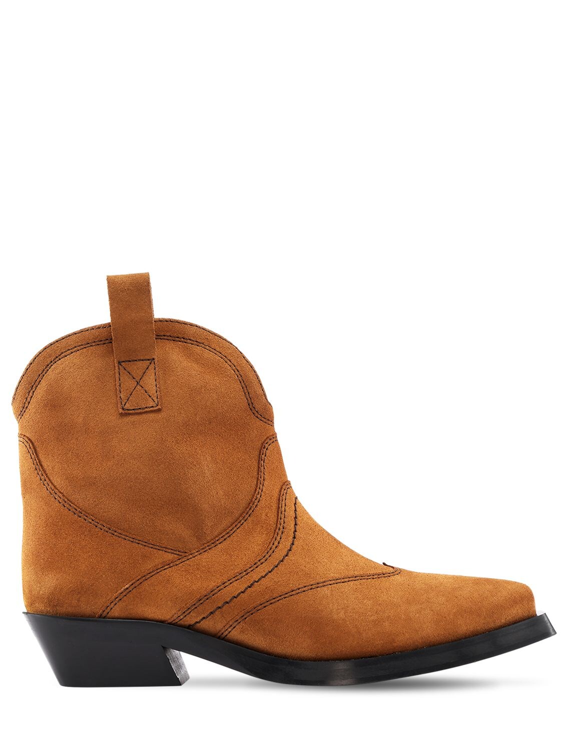 ganni western suede ankle boots