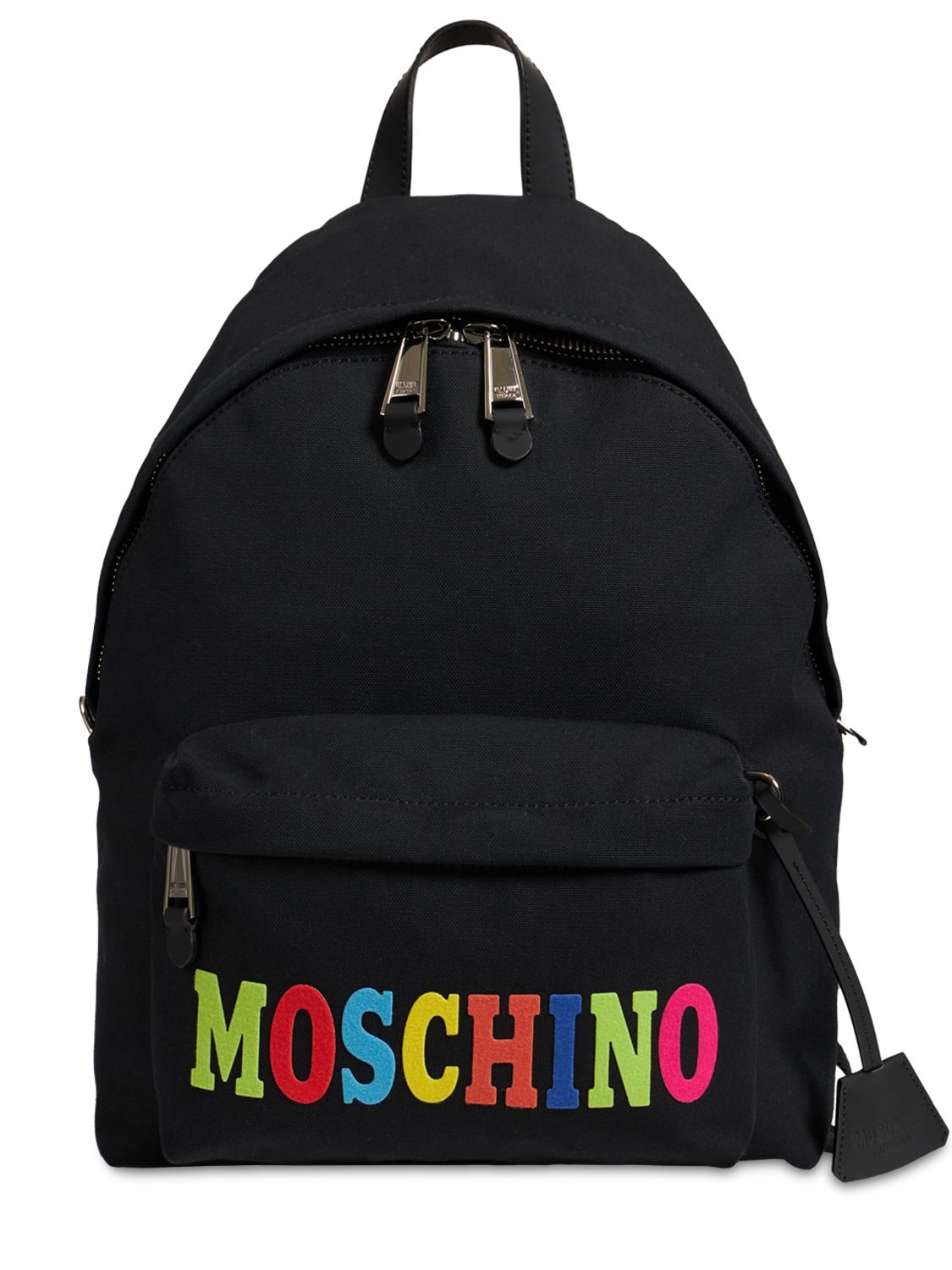 Logo Print Cotton Canvas Backpack
