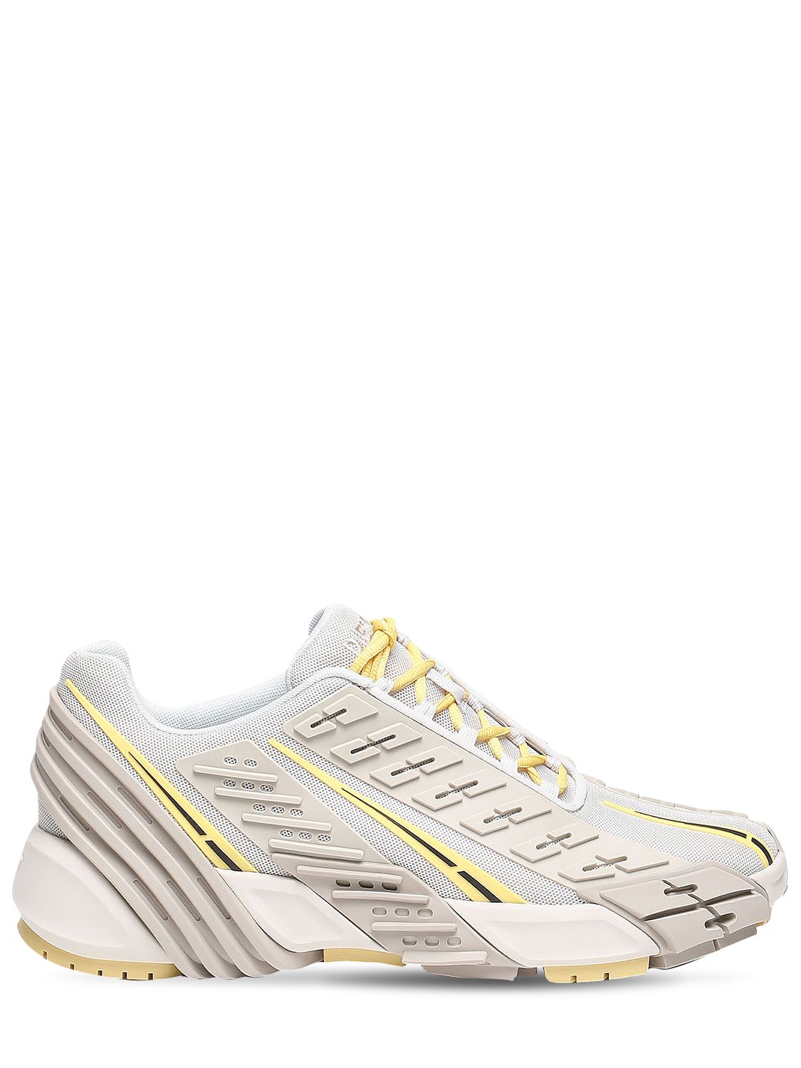 Diesel Beige & Yellow S-prototype Low-top Sneakers In Beige,yellow